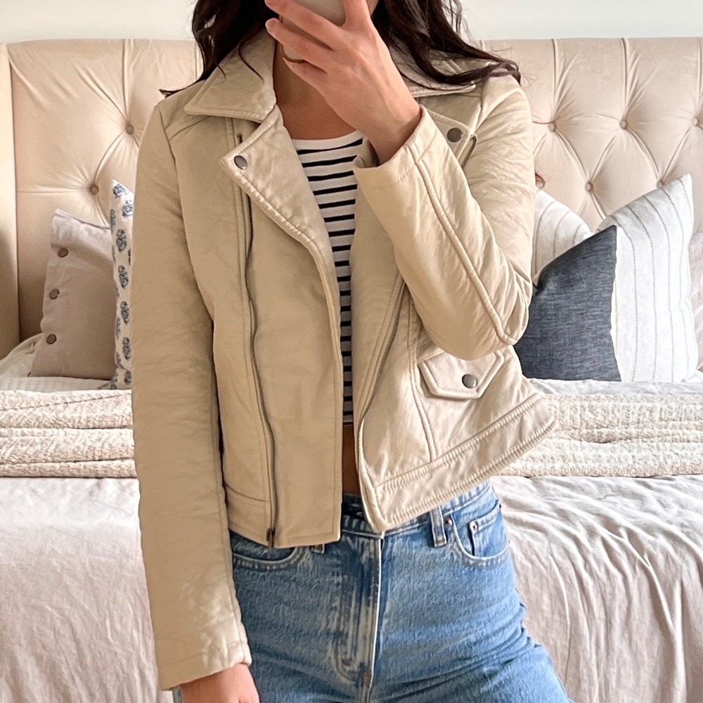 Vegan leather moto jacket